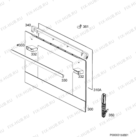 Взрыв-схема плиты (духовки) Electrolux EEA4233POX - Схема узла Door